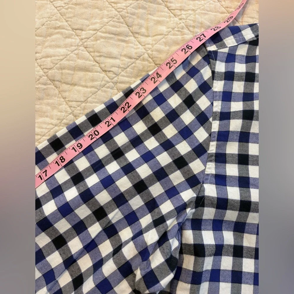 Banana Republic Grant Fit Luxe Flannel Shirt Men’s XL Blue White Checkered - Picture 8 of 8